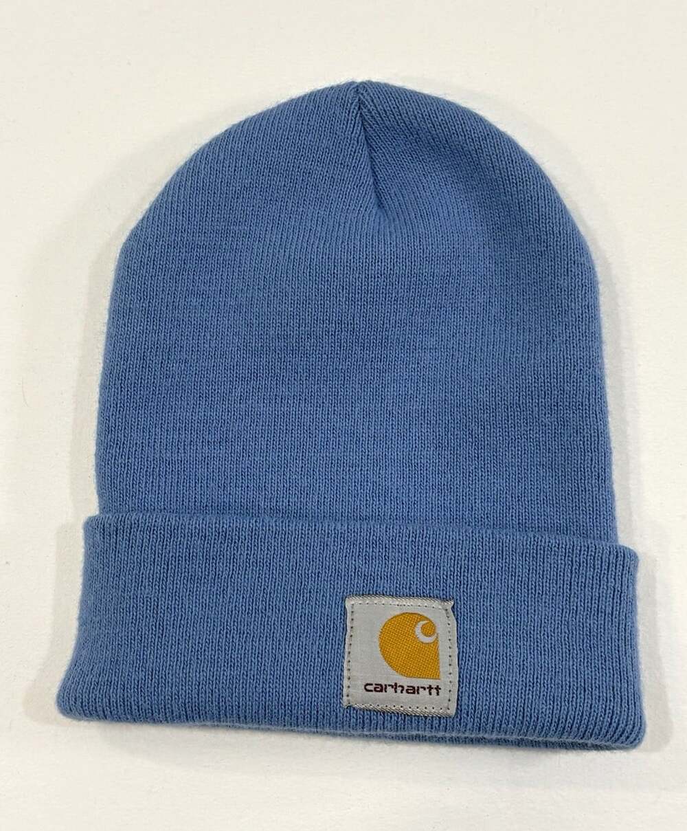 Carhartt Men's Solid Blue Acrylic Knit Beanie Hat One Size